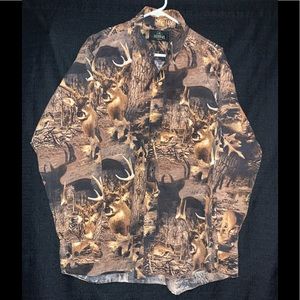 Red Head Long-Sleeved Button-Down Deer Hunting Shirt Size XL